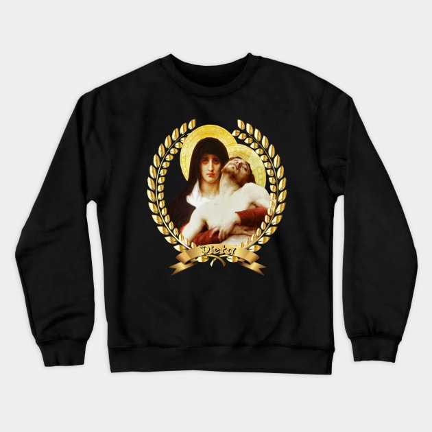 Virgin Mary Pieta Cross Jesus Passion Stations of the Cross -  Via Crucis Crewneck Sweatshirt by hispanicworld